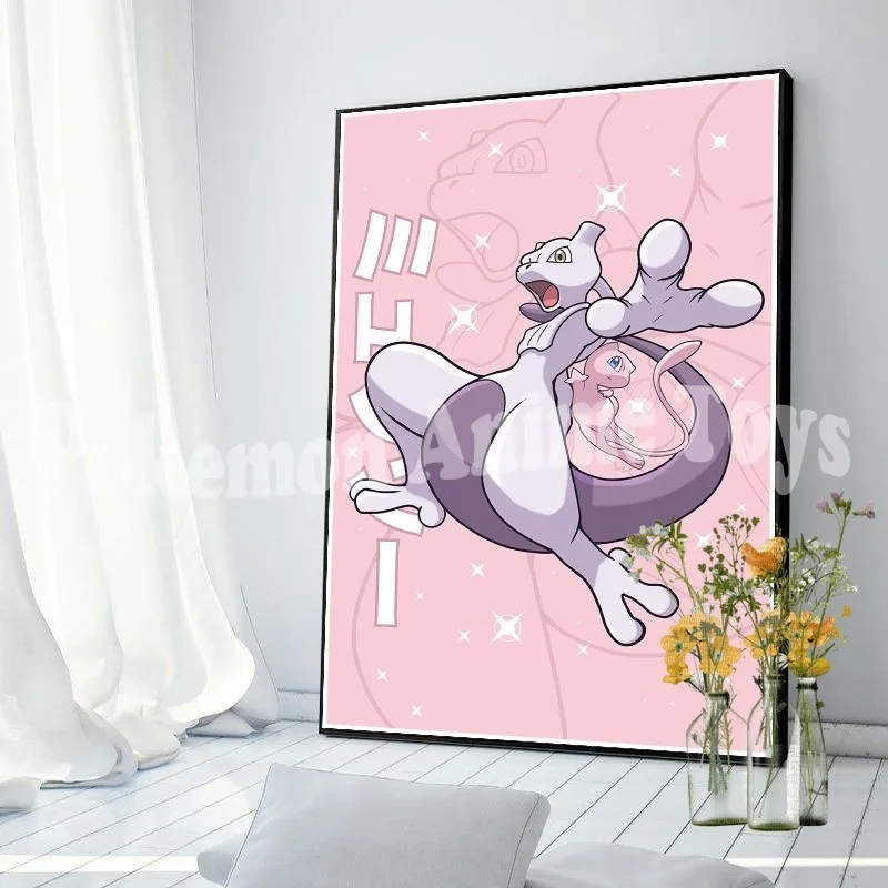 Pokemon Peripherals Pikachu Gyarados Squirtle Charmander Canvas Painting Anime Wall Art Prints Living Room Decor Posters