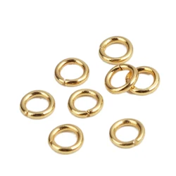 50PCs 4mm Stainless Steel Open Jump Rings Gold Color Split Ring Connectors For Diy Earrings Bracelet Jewelry Making Findings