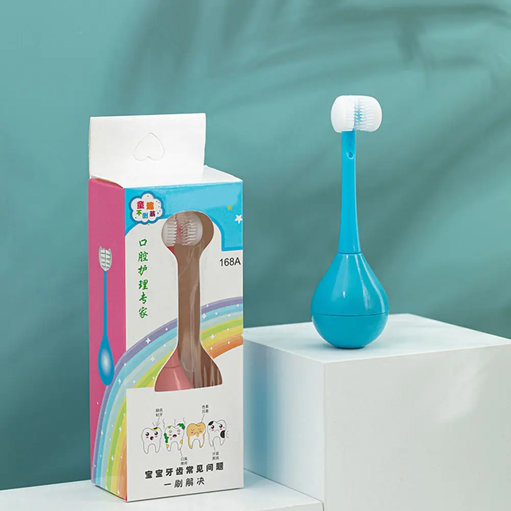 

2Pcs Children Oral Care Toothbrushes Manual Supple Bristle Brush Tumbler Style Ergonomic Design Deep Cleaning and