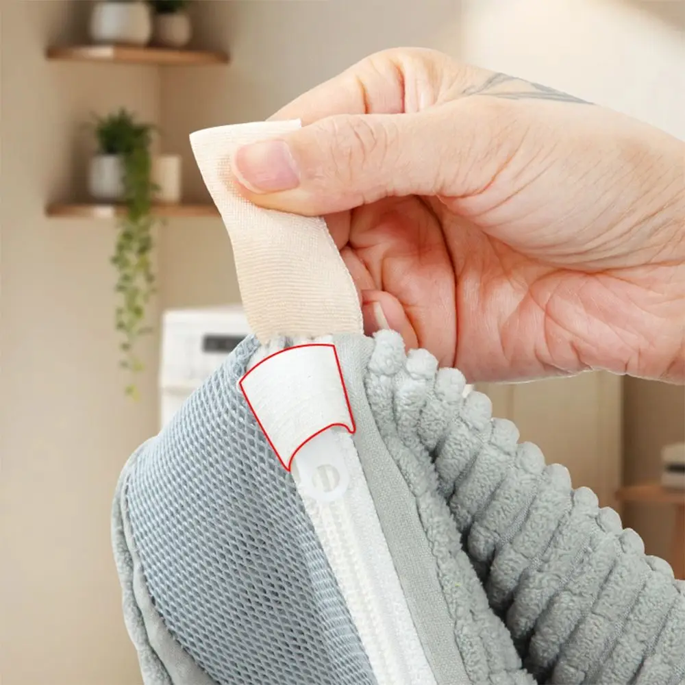 Durable Fluffy Chenille Shoe Washing Bag Zipper Closure Shoes Washing Pouch Shoes Cleaning Bag Household
