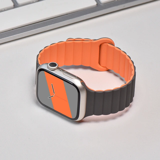 Silicone Magnetic Loop For Apple Watch 10 Band 46mm 44mm Ultra 2 49mm 45-41mm 40mm sport Bracelet iWatch Serie 9 8 7 6 SE Strap