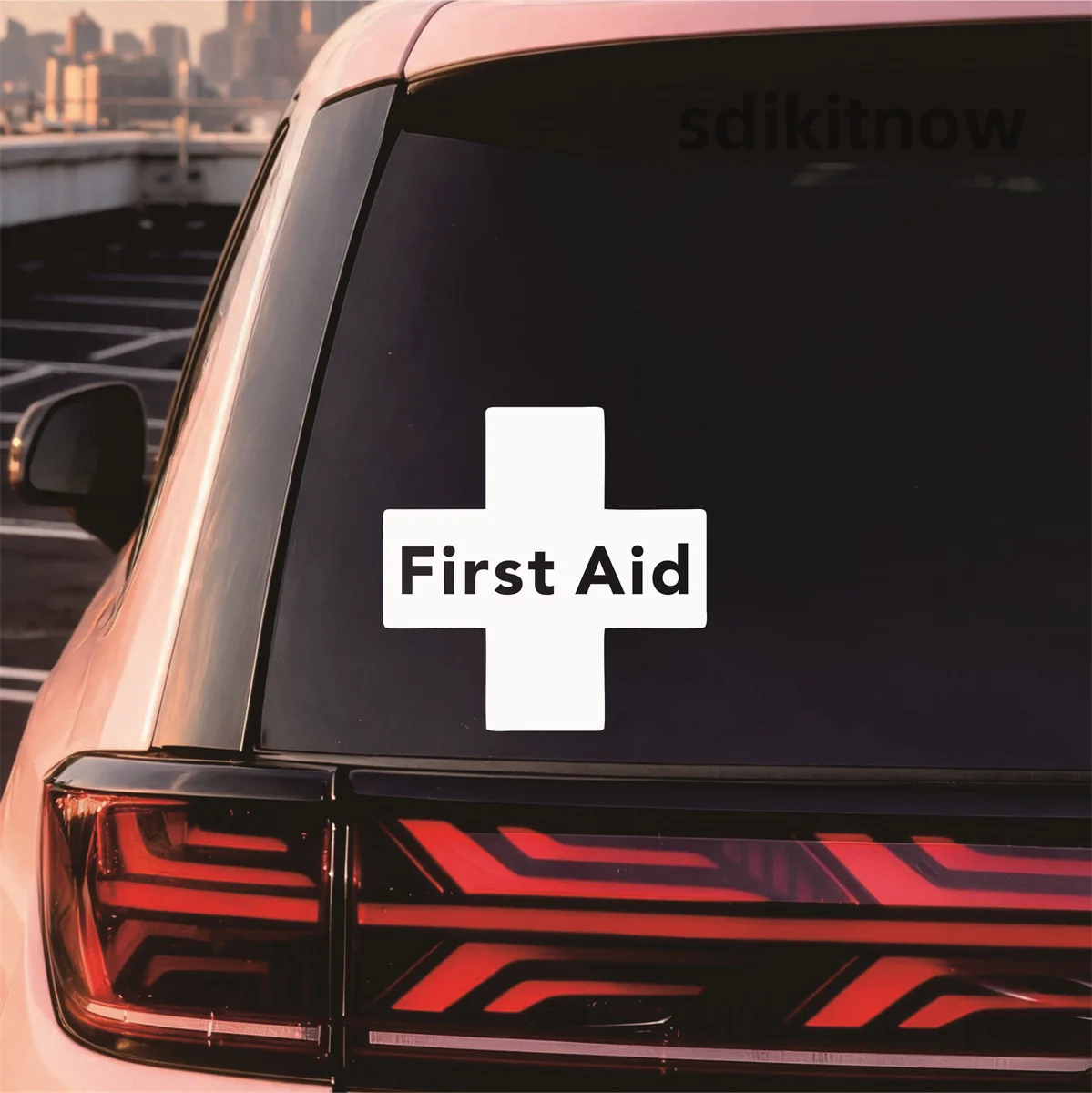 First Aid Cross Car Sticker Waterproof Vinyl Safety Window War Decal Truck SUV Emergency Medical Kit Identification Decoration