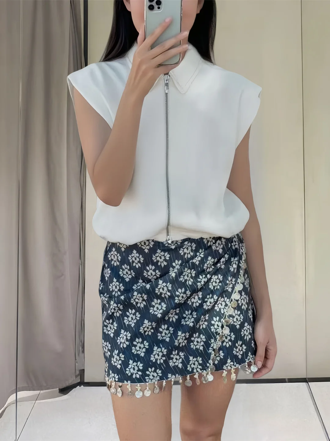 

High-Quali Summer New Women's Beaded Decoration Print orts Skirt 85405 Straight Leg Pants Casual Wear Daily Life Polyes...