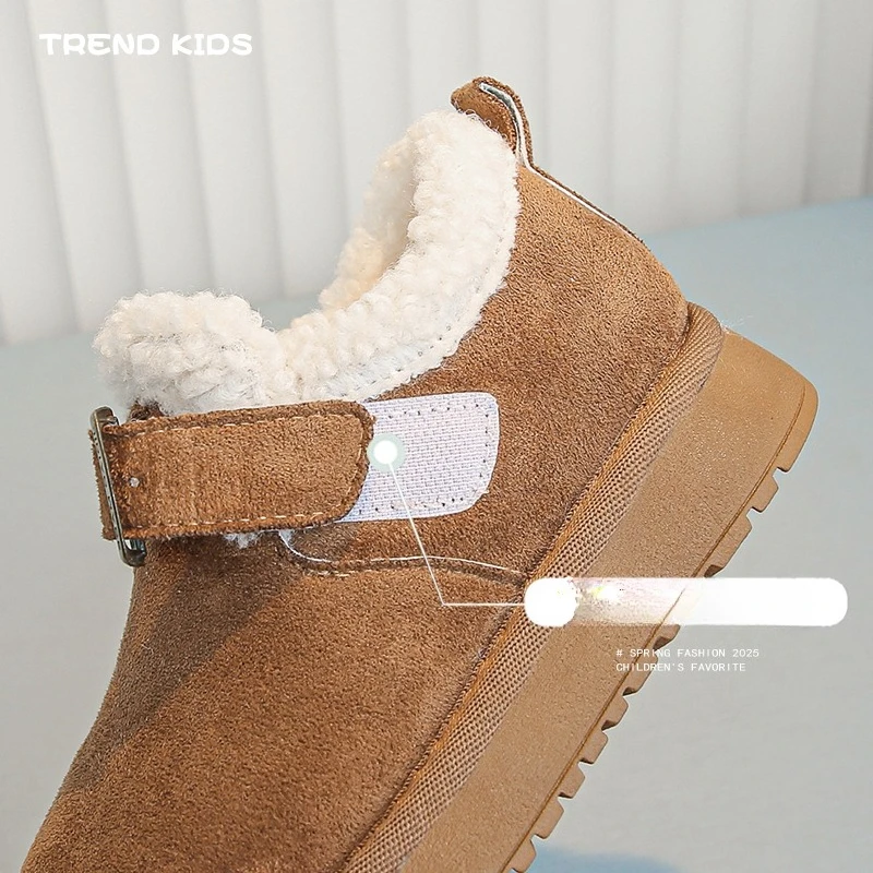 أحذية الأطفال أحذية الثلوج للأطفال البني مبطن سميكة الفتيان الفتيات أحذية قطنية الجمل الفتيات الفراء أحذية أطفال أحذية قصيرة #6