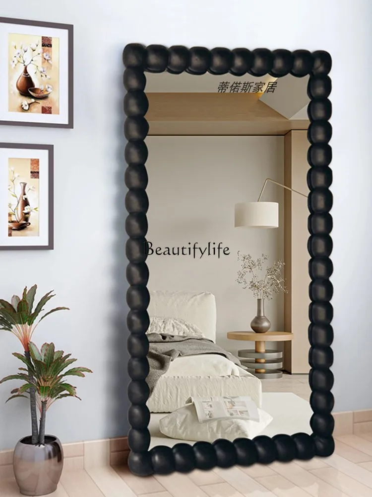 Living Room Floor-Standing Wall-Mounted Special-Shaped Full-Length Mirror Household Pearl Dressing Mirror