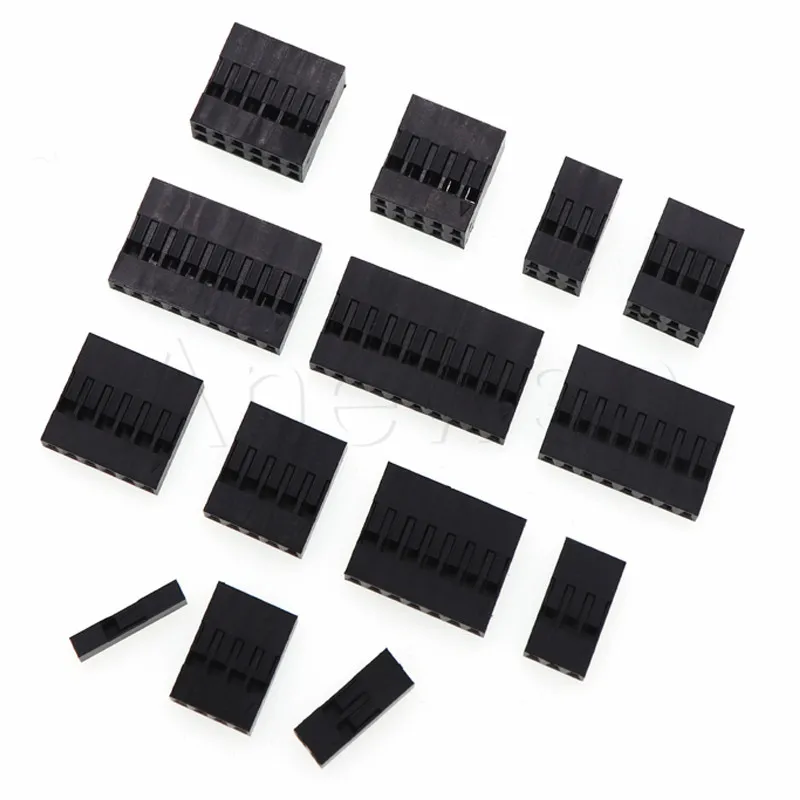 50PCS Dupont Plastic Shell 2.54mm Single Row Dupont Connector 1P/2P/3P/4P/5P/6P/7P/8P/9P/10P