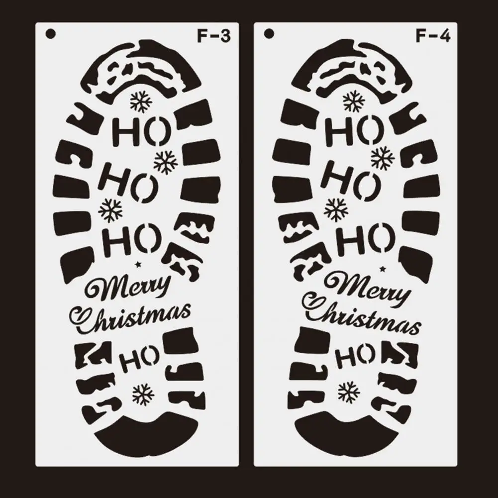 Craft Project Stencils Christmas Footprints Stencil Versatile Christmas Footprint Stencil Kit Reusable Plastic Templates for Diy