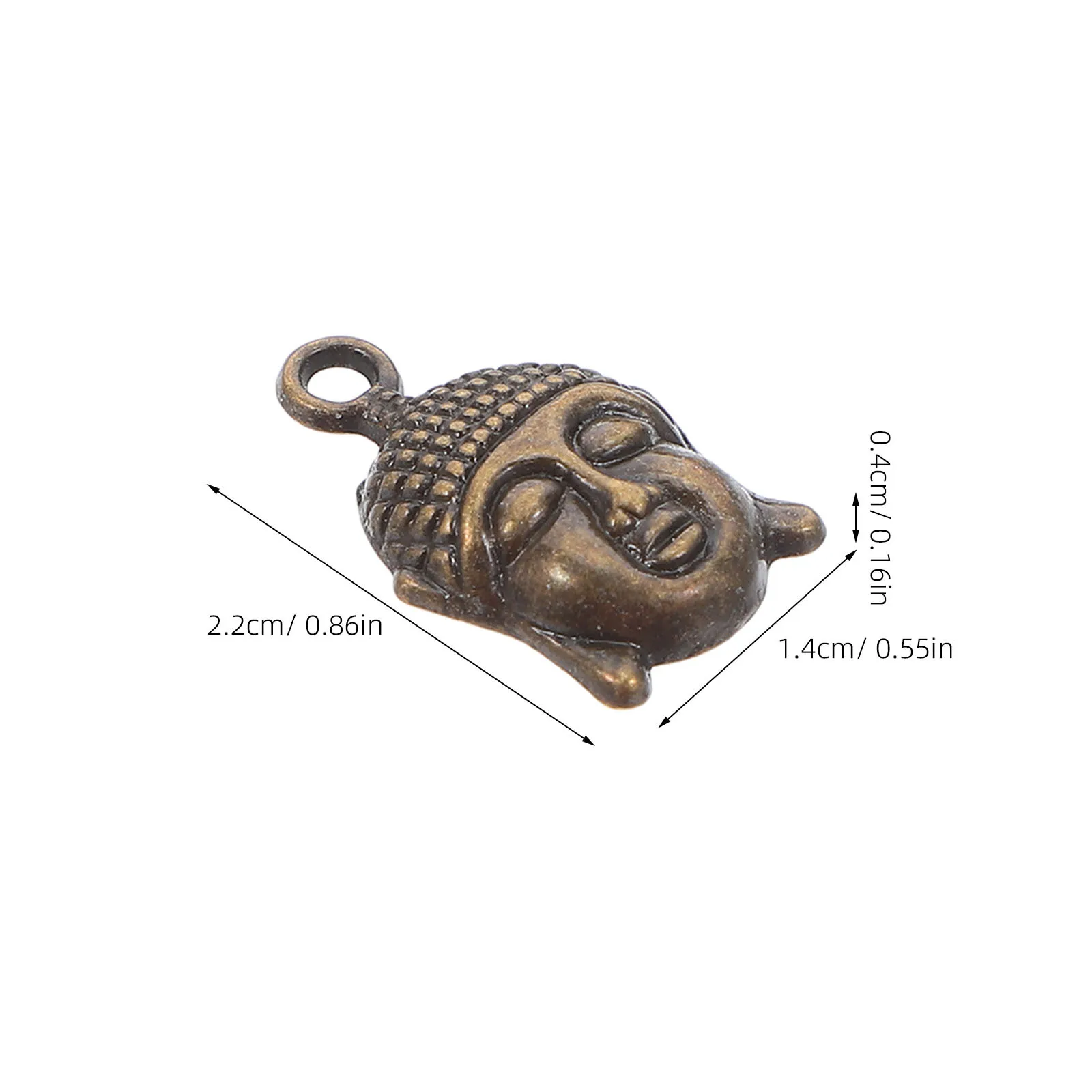 100 Pcs Pendant Retro Buddha Head Jewelry Zinc Alloy Beads for Bracelets Crafts