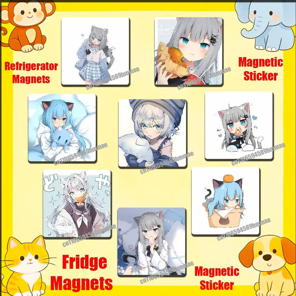 

For N-Nachoneko Fridge Freezer Refrigerator Magnets Kitchen Metal Cabinet Magnetic Sticker Card