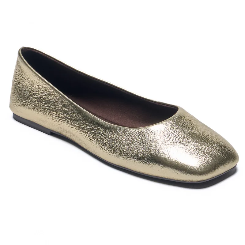 New Popular Flat-bottom Square-head Ballet Shoes Shallow-mouth Women's Fashionable Comfortable Casual Light Luxury Slip-on