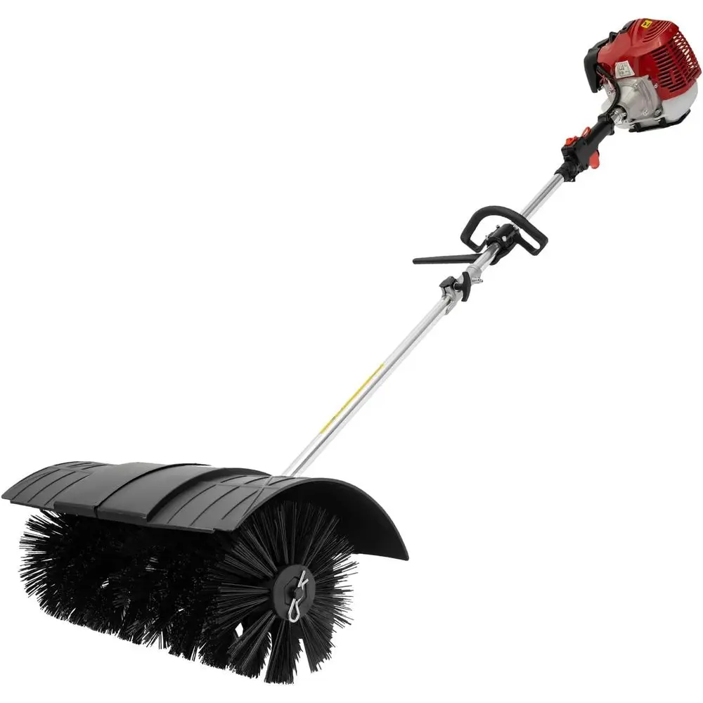 

Gas-Powered 1.25kW Sweeper with Curved Multi-Position Broom for Leaves, Soil, and Mud Removal