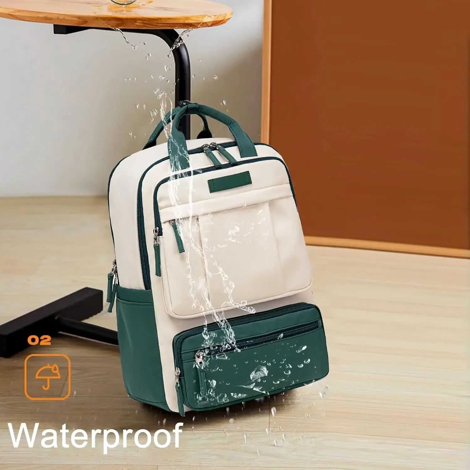 Image 4: Bluboon Sac à dos pour ordinateur portable pour femme résistant à l'eau Sac à dos de travail Voyage d'affaires Bookbag Mode Collège Cartable Convient