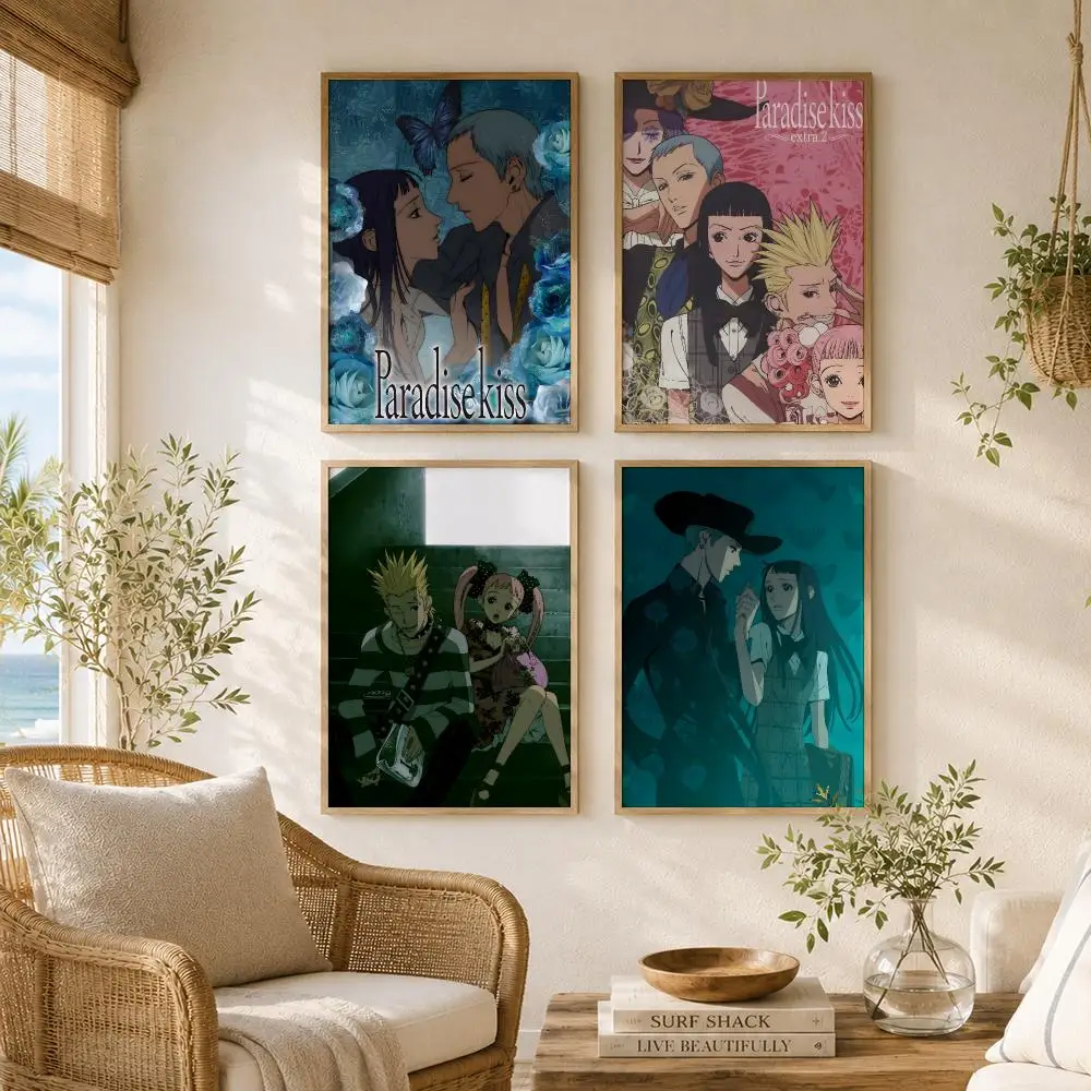 Japanese Anime P-Paradise Kiss Painting Calligraphy High-Quality Canvas Wall Mural Crease-Free For Living Room Bedroom Interiors