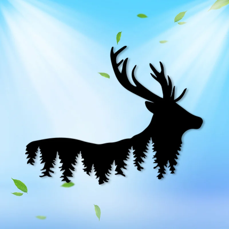 Brand Deer Metal Wall Art, Durable Iron Decor Mural, Nature Lover Gift for Living Room