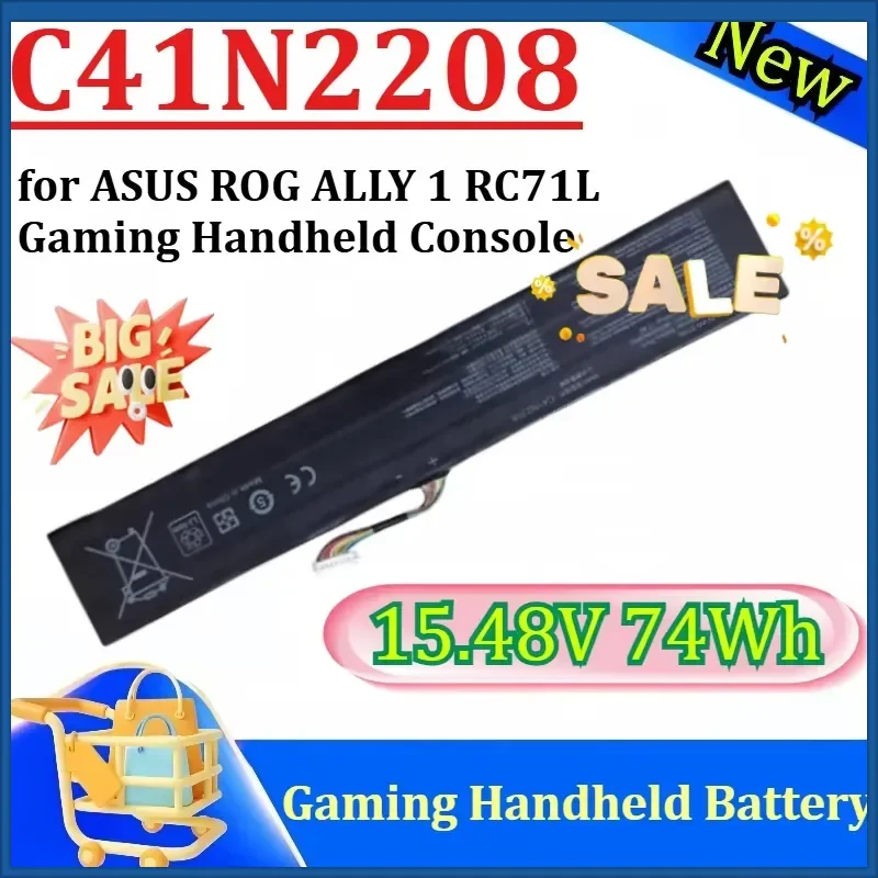 New C41N2208 15.48V 74Wh High - Gaming Console Rog Ally 评论和价格