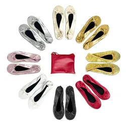 After Patry Shoes Foldable Ballet Flats Portable Travel Fold up Shoe Prom Ballerina Flats Roll up for Bridal Wedding Party Shoes