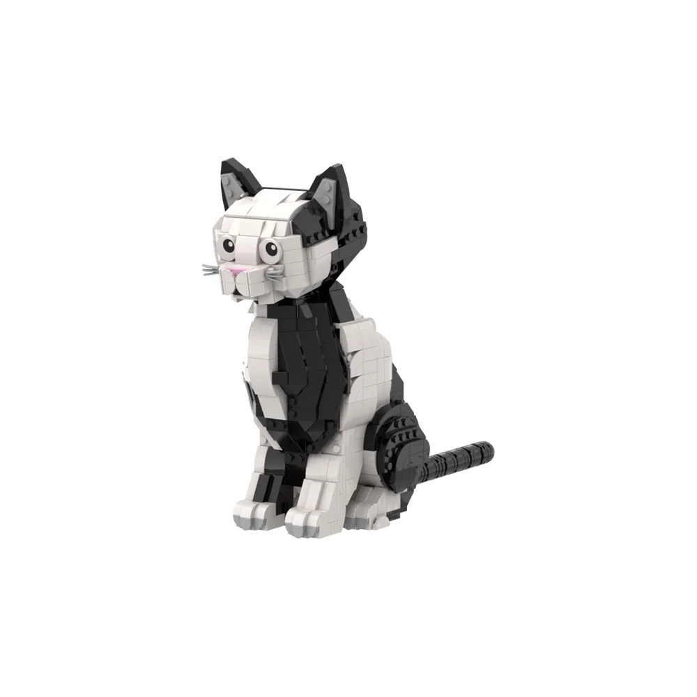 Moc smoking gato blocos de construção modelo criativo animal de estimação gato tijolos diy montagem brinquedos crianças brinquedos educativos presentes aniversário