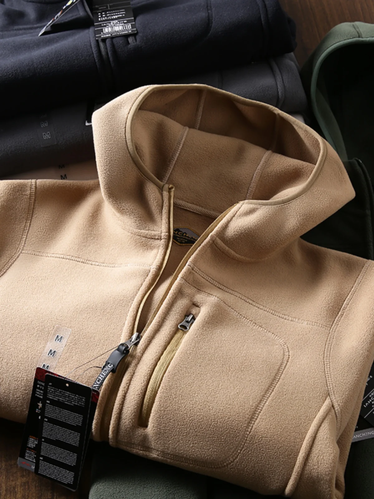 

Технологичная теплая флисовая куртка для мужчин с капюшоном, осенне-зимняя модная городская верхняя одежда с длинными рукавами