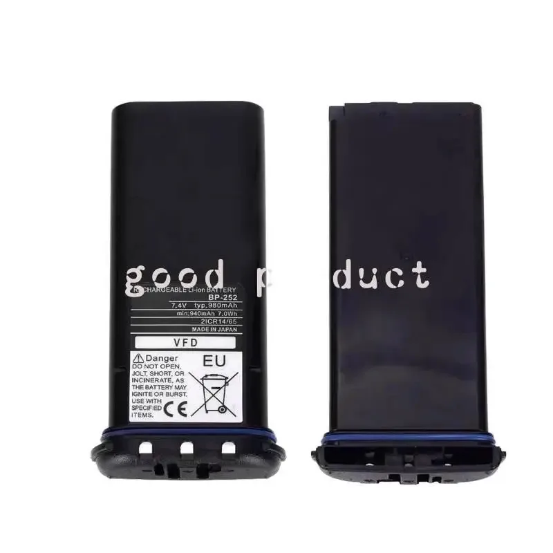 7.4V 980mAh Battery Compatible for ICOM BP252 M33 M34 M36 Replace BP241 Radio BP-252 Battery Li-thium Charger BC-173 MN