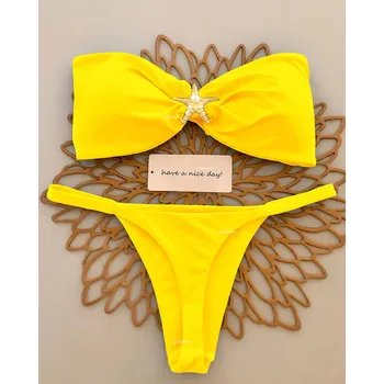 Push Up Bikinis 2025 Sexy Women Swimsuit Female Swimwear Micro Bikini Set Swimming Suit Beachwear Bandeau Brazilian Biquini 5
