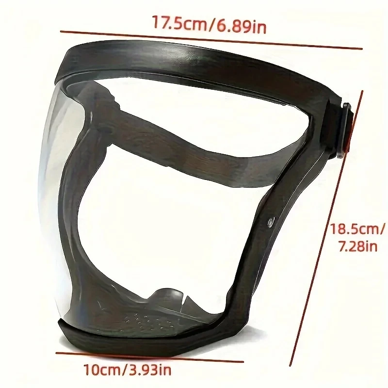 Full-Face Transparent Protection Mask with Adjustable Buckle - Reusable and Heat-Resistant Facial Shield for Safety in Work, Out image 4