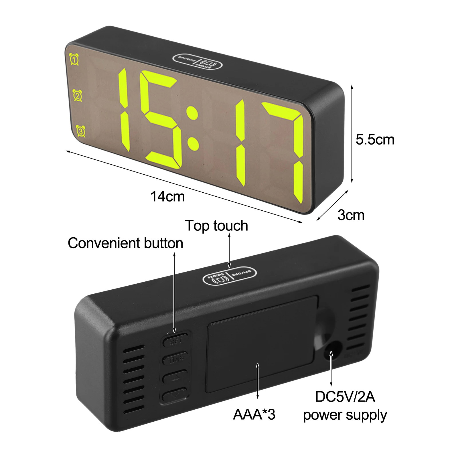 Bedroom Digital Alarm Clock, Large Display Large Bold Numbers, Dimmer And Volume 2025 Hot Sale Brand. New And High Quality