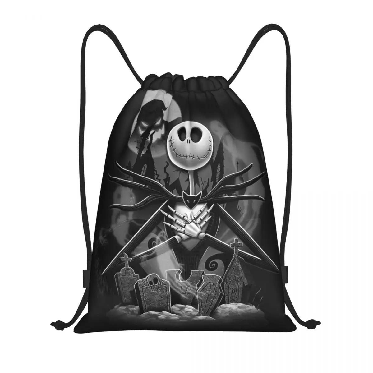 

Custom The Nightmare Before Christmas Drawstring Bag Women Men Lightweight Jack Night Horror Movie Sports Gym Storage Backpack