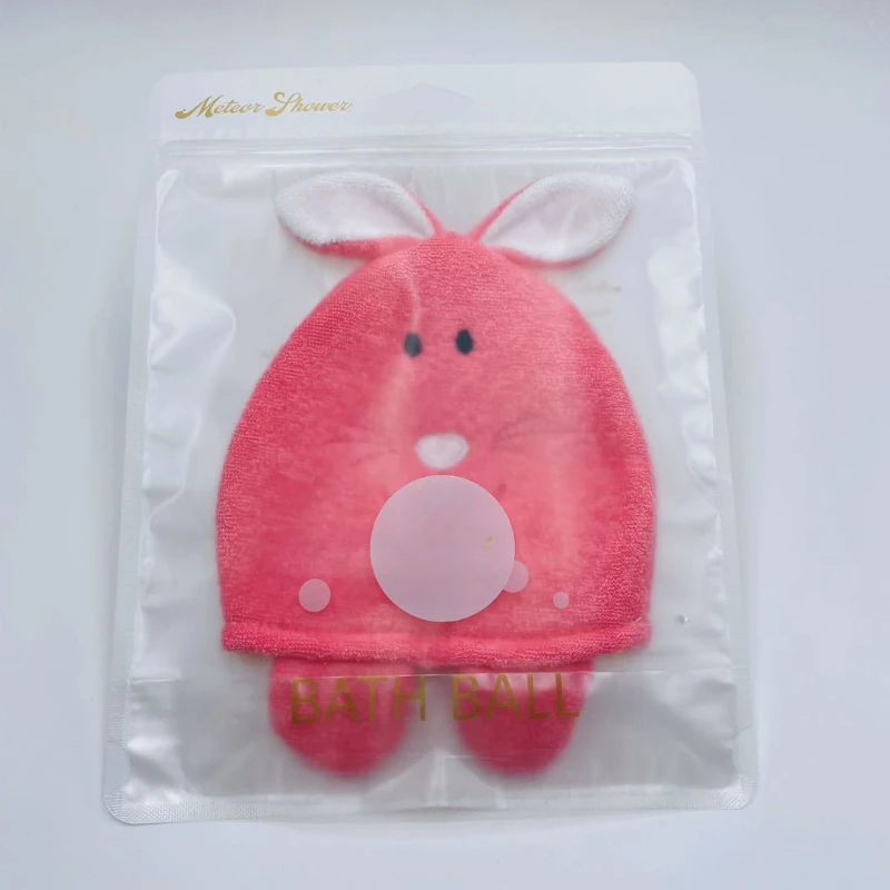 Baby Bath Gloves for Kids Girls Boys Cute Cartoon Animal Shower Brush Towel Washcloth for Bathing Children Wash Clean Shower