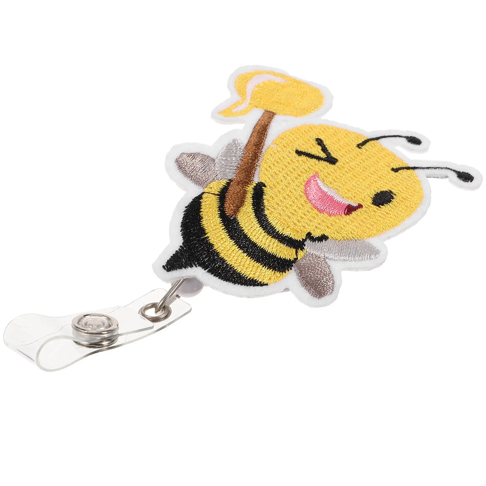 

Держатель для бейджа с узором пчелы, портативный держатель для именных карт, выдвижной держатель для удостоверений личности для медсестер и медицинских работников, войлочные животные