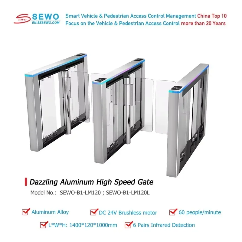 Hot Sale Biometric Access Control Turnstile Gate with Facial Recognition Alarm System for Bank Security Hospital Entrance