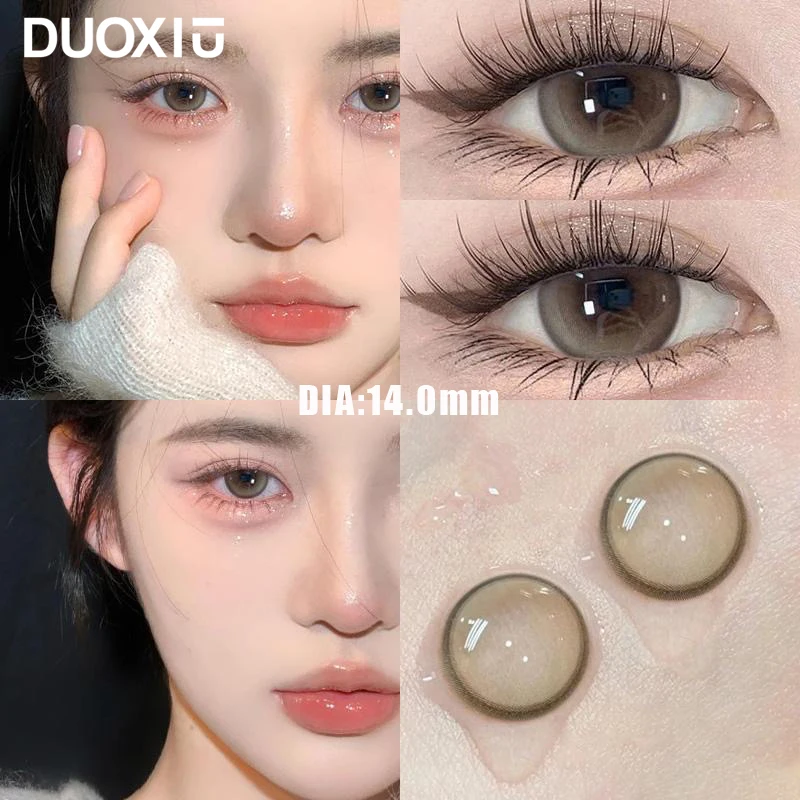 DuoXiu 1 Pair Nature Color Eyes Contacts Lenses Myopic Prescription -0.00 to -8.00 Pupils Brown High Quality  Lens Free Shipping