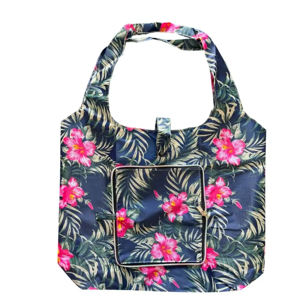 Fashion Various Prints Folding Shopping Bags Large Capacity Nylon Portable Handbag Convenient Travel Essential Shoulder Bags