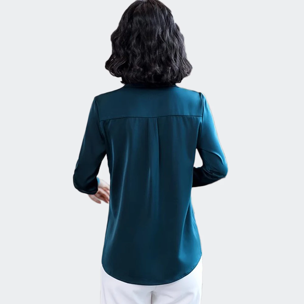 Classic Style Fashion Woman Blouses 2024 Elegant Office Lady Solid Satin Shirts Casual Female Basic Tops Outwear Clothing Blusas