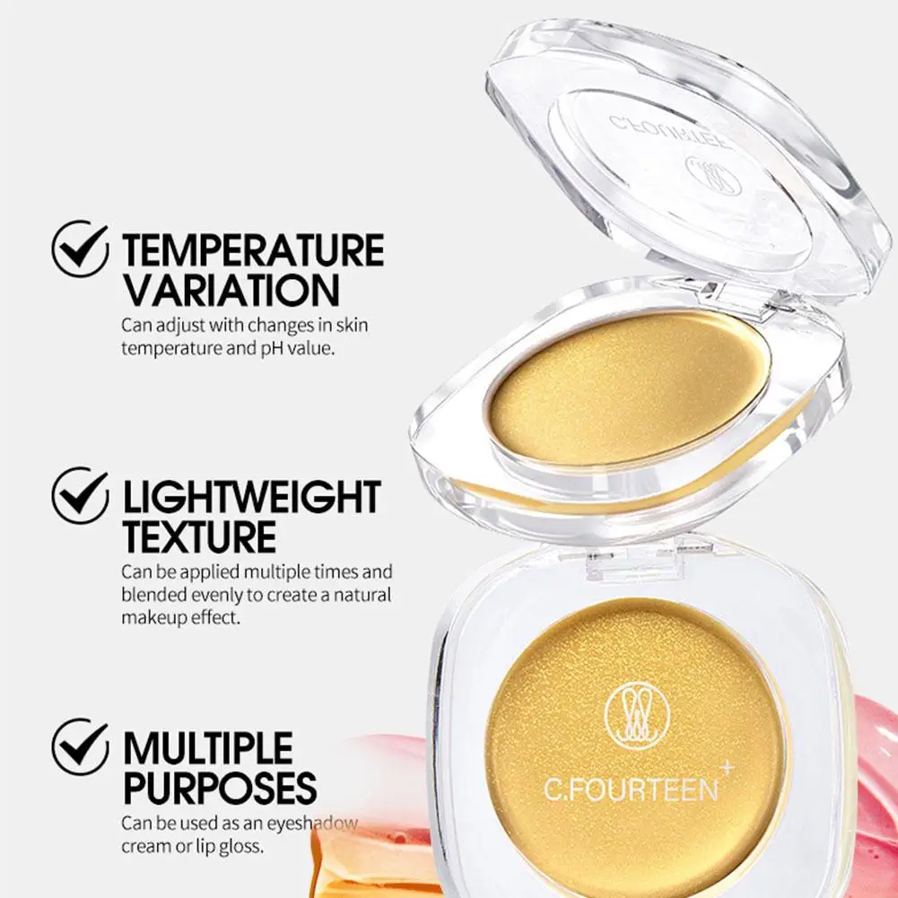 Pó de maquiagem facial iluminador natural, blush e pó de destaque, cosméticos de uso duplo, maquiagem facial à prova d'água de longa duração