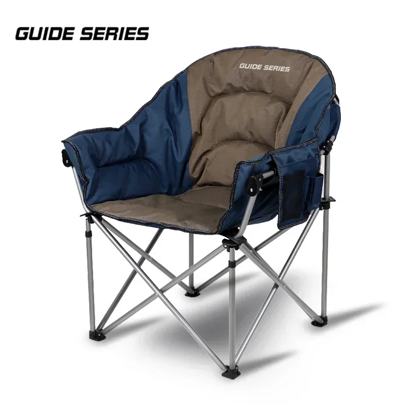 

Comfortable Camping Chair for Fishing, Foldable Iron Pipe Recliner, Thickened Backrest Stool, Barbecue and Fishing Tool