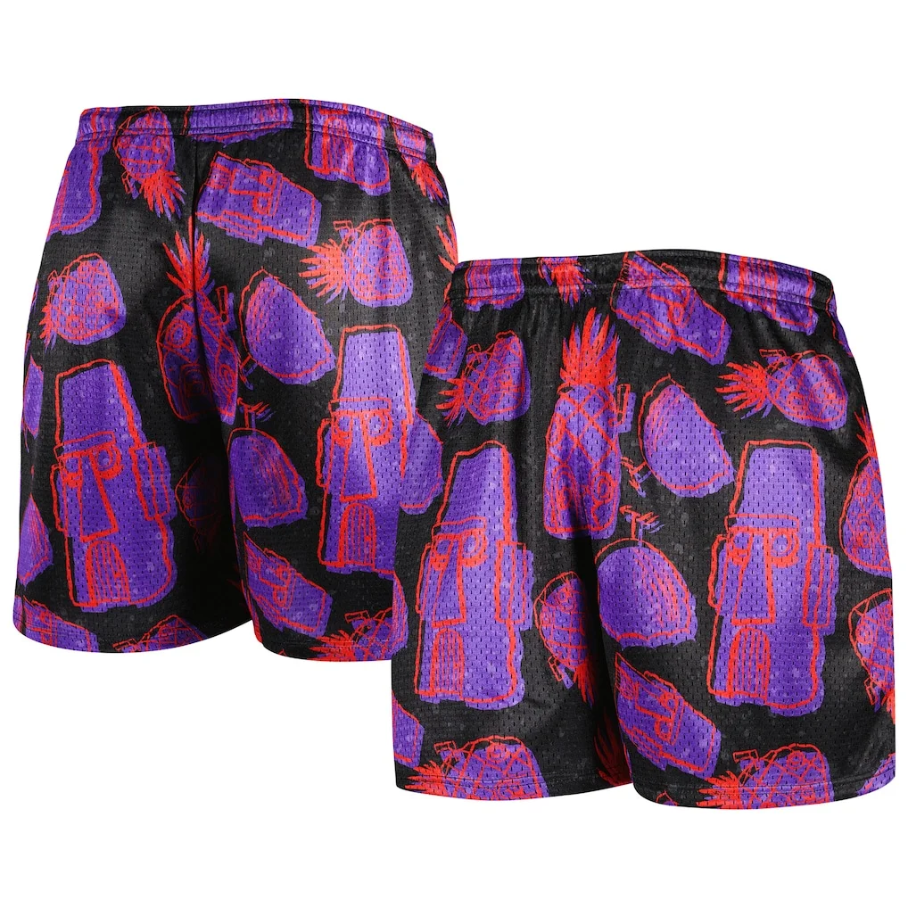 

Спортивные шорты в стиле киберпанк для взрослых и детей с изображением Губки Боба и ананаса, дышащие, быстросохнущие, с 3D-печатью.