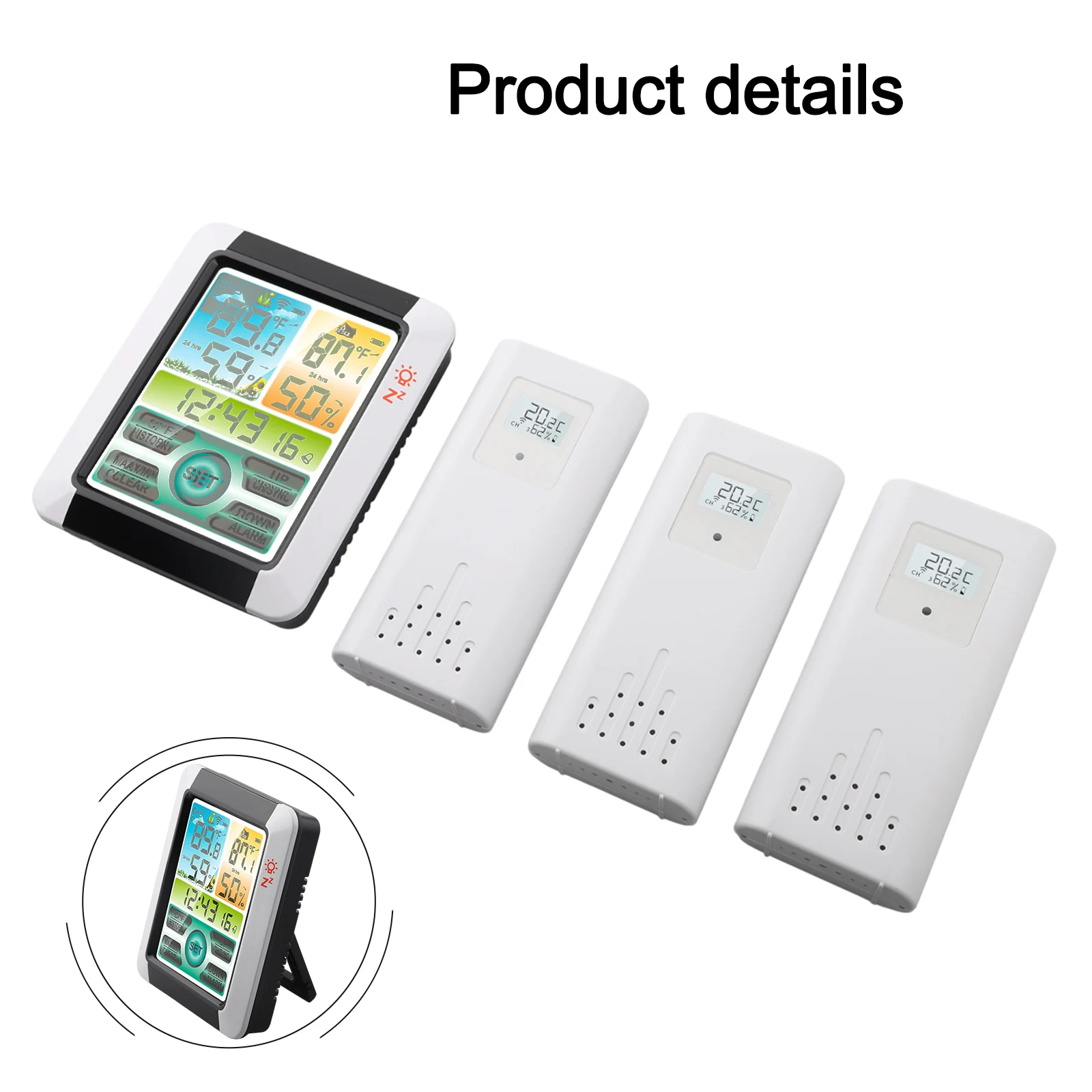 Digital Weather Clock Temperature Humidity Meter Data Analysis Humidity Range 20 -95 Indoor Outdoor Monitoring