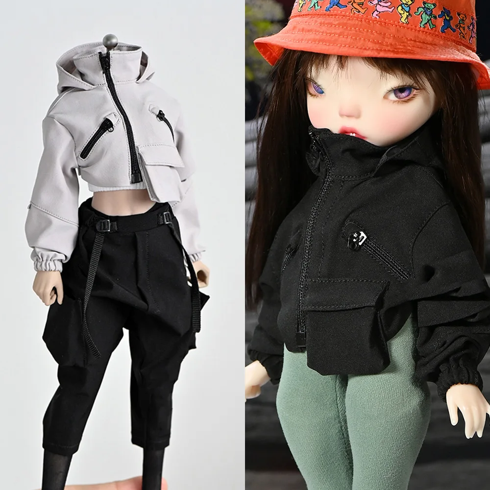 1/6 Fashion Women's Functional Locomotive Jacket Waistless Top Short Coat Harem Pant Model for 12'' Female Solider Action Figure