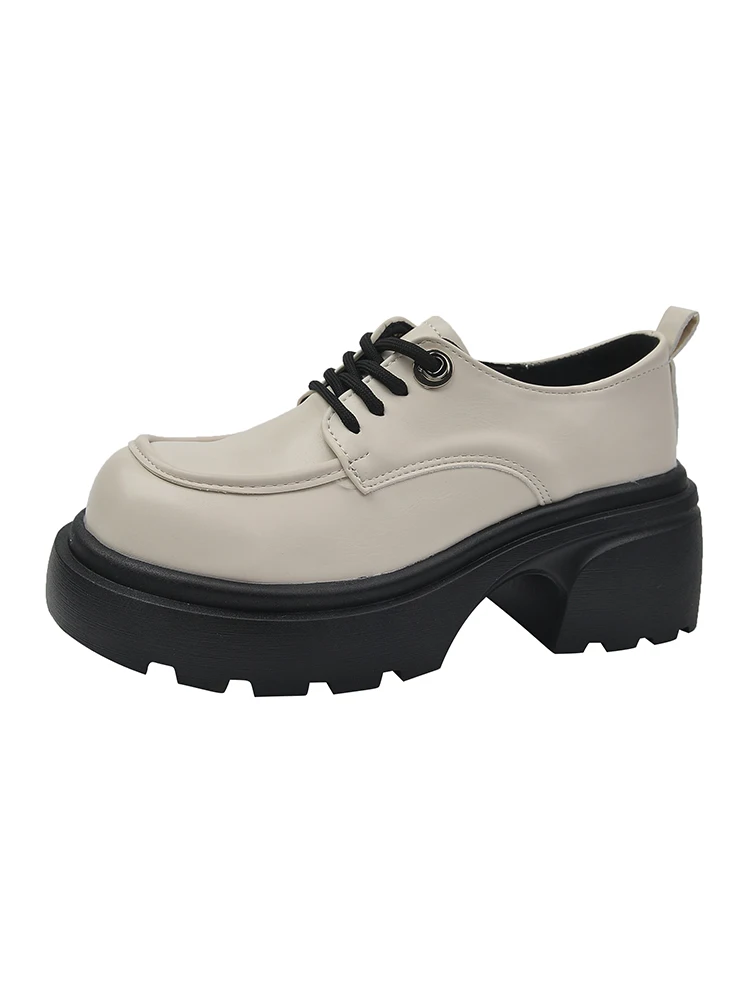 Mocassins ronds pour femmes, chaussures pour femmes, chaussures pour femmes, sabots, plate-forme, rencontre décontractée, Oxfords, style britannique, robe rétro à enfiler, Cr, automne