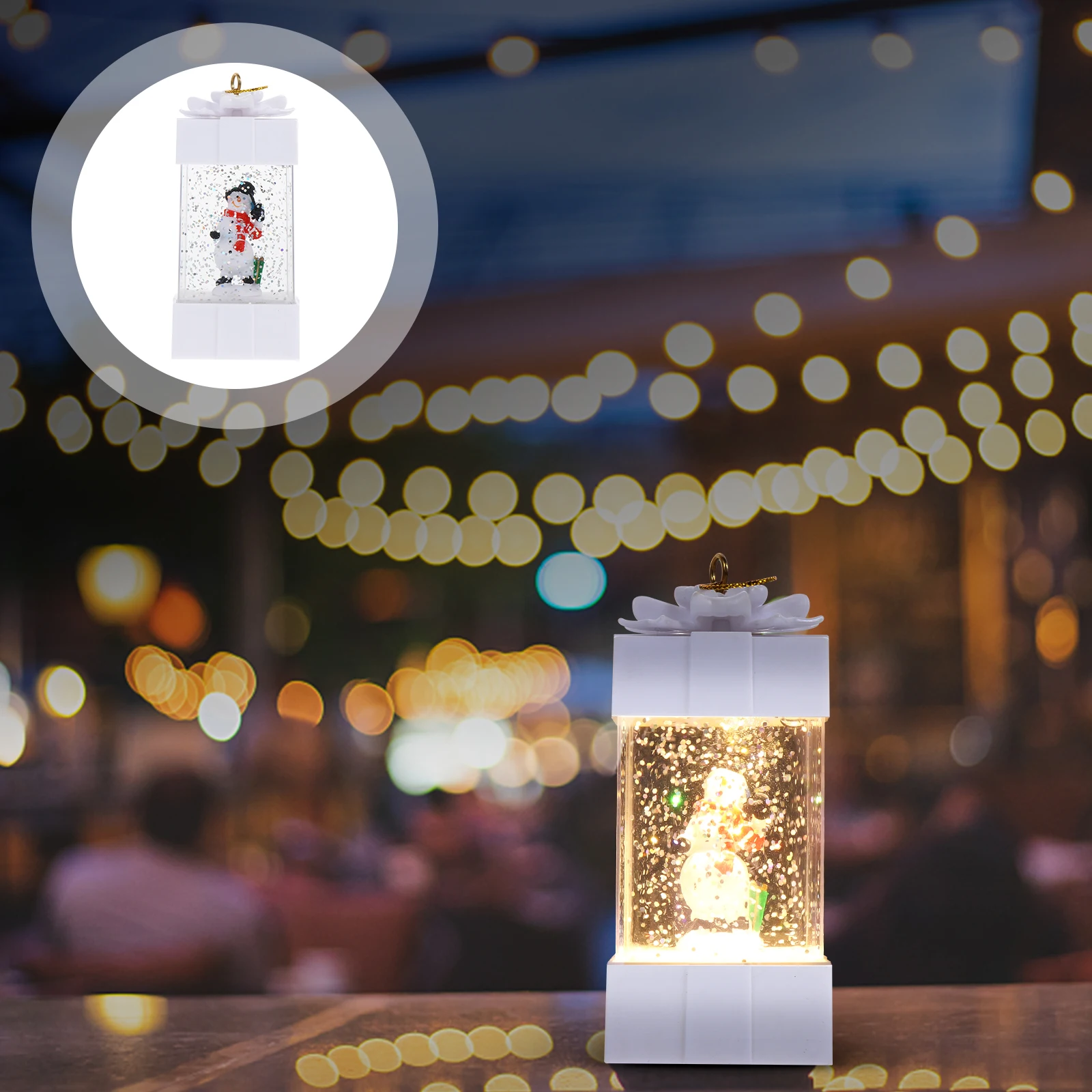 

1pc Festive Christmas Crystal Ball Retro Snow Globe Luminous Desktop Ornament Home Party Gift Kids Xmas Decoration Wind Light