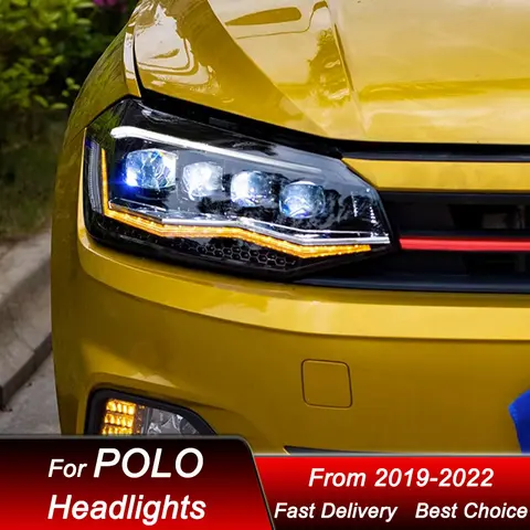 Bilstrålkastare för Volkswagen VW POLO 2019-2022 LED-strålkastarmontering Uppgradering av högkonfigurerad projektorlinstillbehörskit 8 best sales Polo-strålkastare - №5