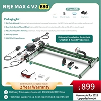 2025 NEJE Max 4 V2 E80 Laser Engraver & Cutter | 1000mm/s - 3D Relief with Z-Axis + Blade & Drawing Pen - 700x460mm 3D Workspace