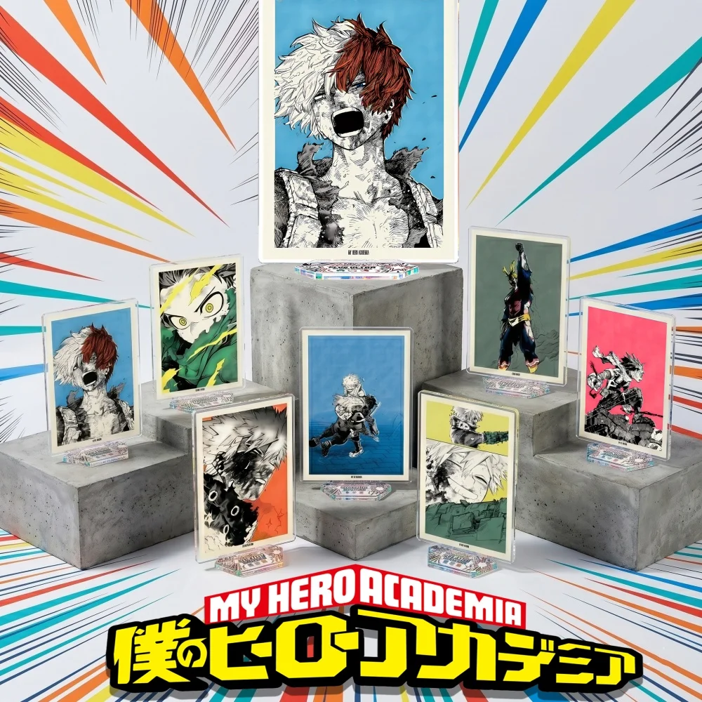My Hero Academia - Llavero de acrílico con panel de manga, figuras de Todoroki, Bakugo, Izuku, All Might, Aizawa, Ochaco, accesorios kawaii