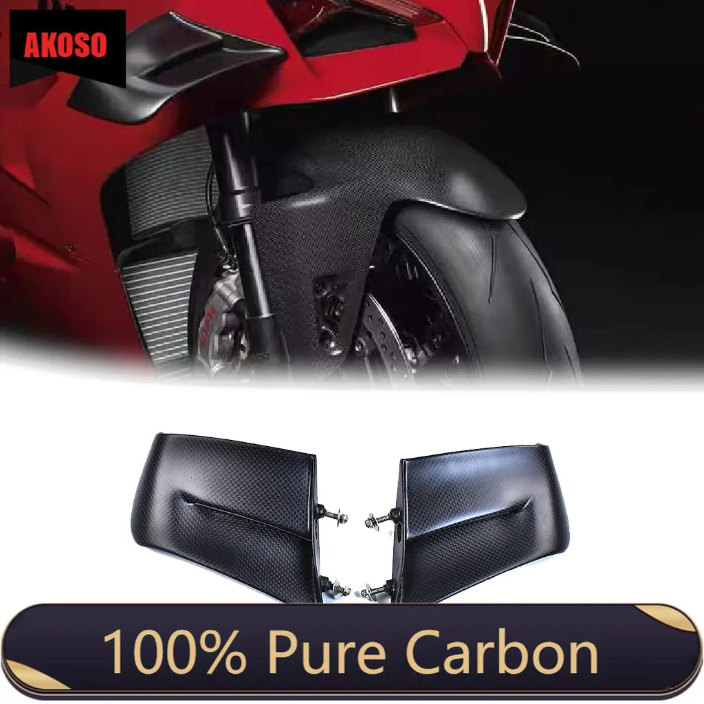 

100% 3k CARBON FIBER WINGLETS Winglets Aerodynamic Wing Kit Spoiler 2022 For PANIGALE V4 V4S V4R Superleggera v4