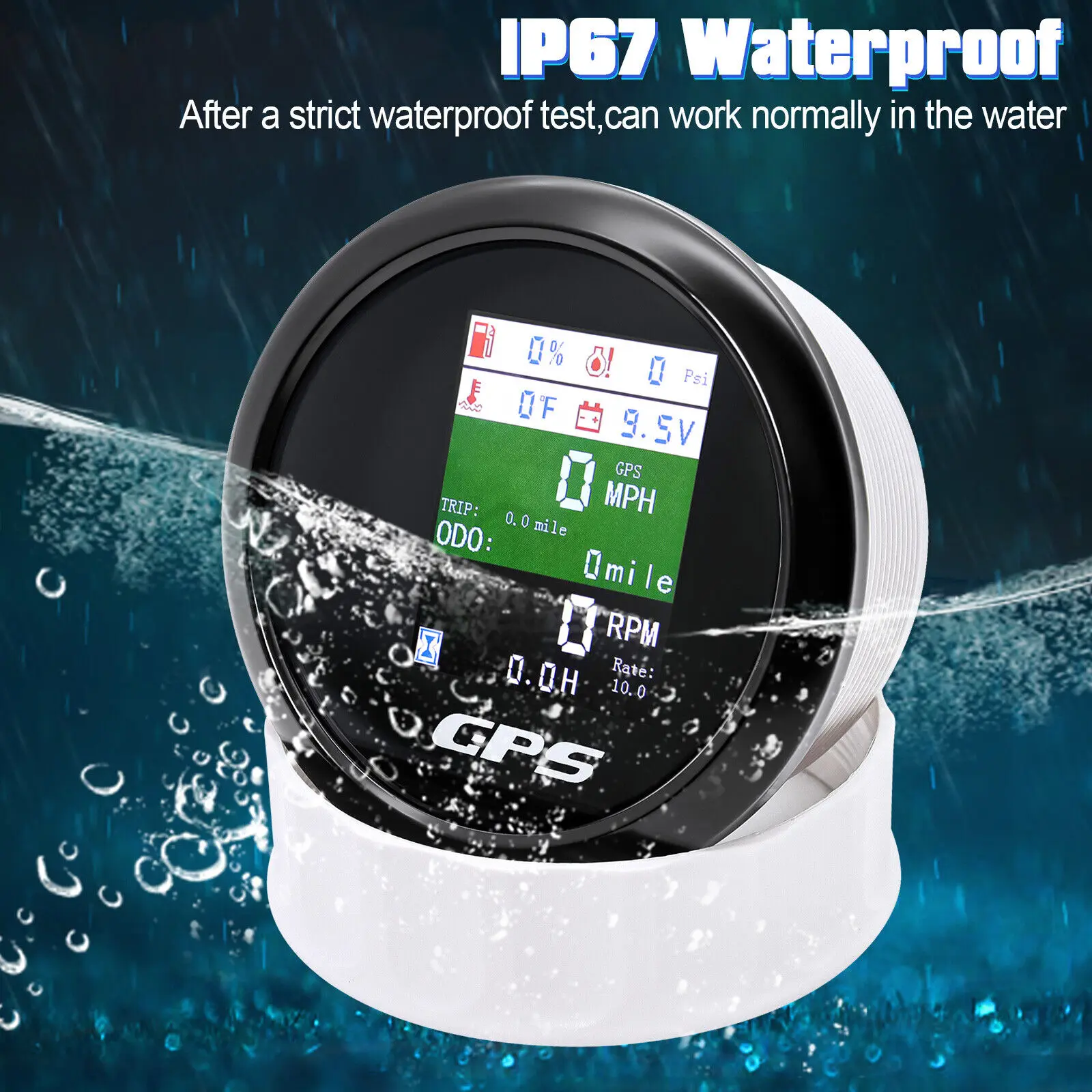 85 มม. 6In 1 Multi-Function Gauge รถ Marine GPS Speedometer Tacho อุณหภูมิน้ํามันกด