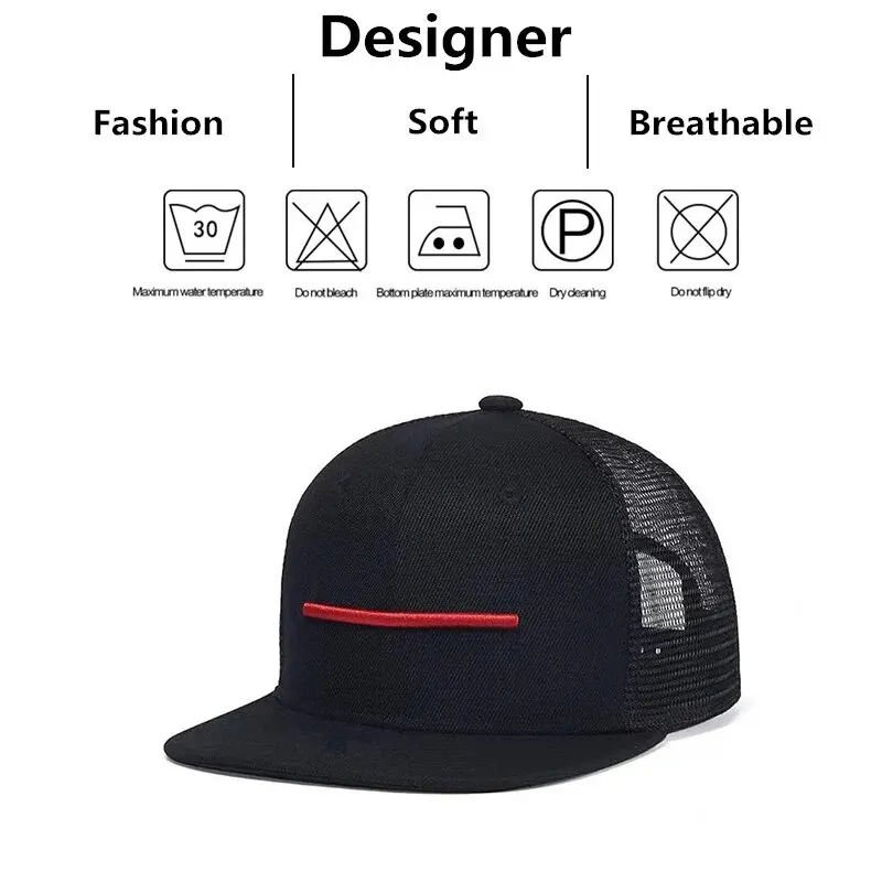 Unisex A Line Embroidery Hip-hop Net Hats Spring Summer Outdoor Adjustable Casual Baseball Caps Sunscreen Hat