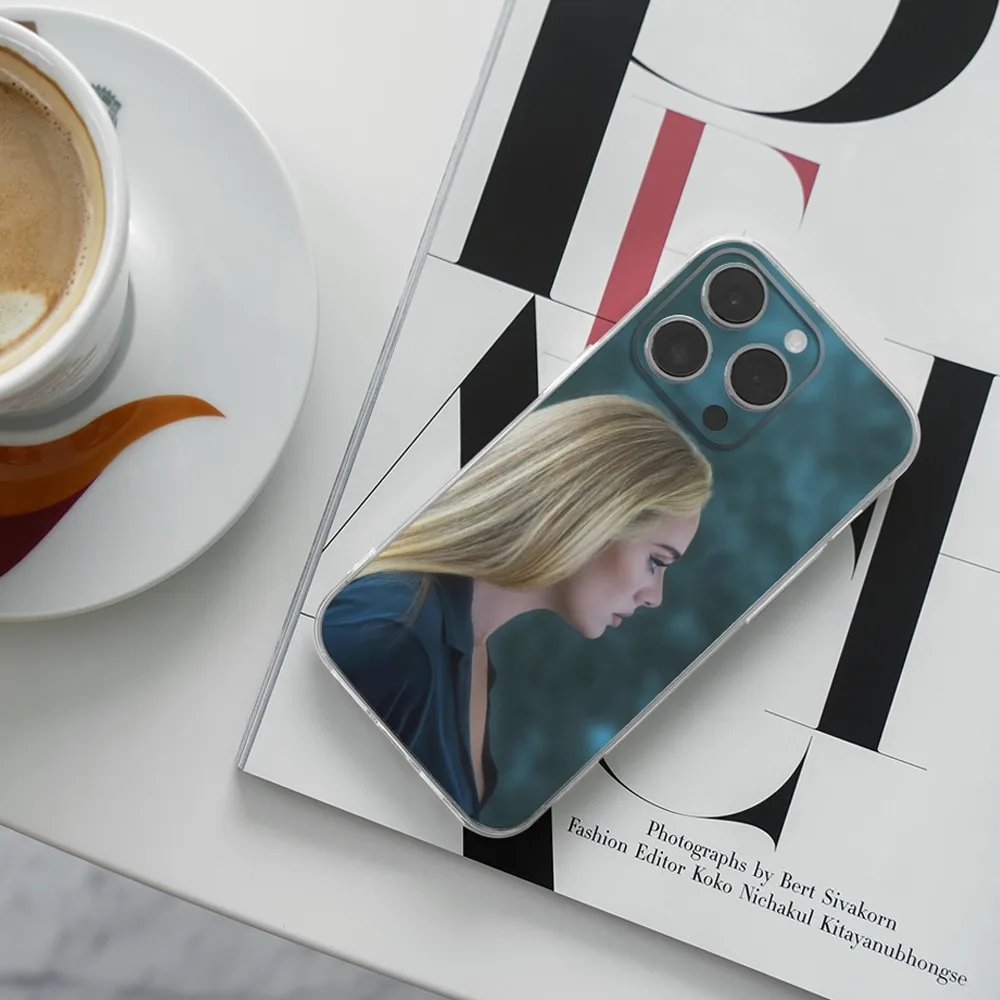 Capa de telefone cantor a-adele para iphone 16,15,14,13,12,11 plus, pro, max, zr,xs, x,7,8 plus, se, mini concha macia de silicone transparente