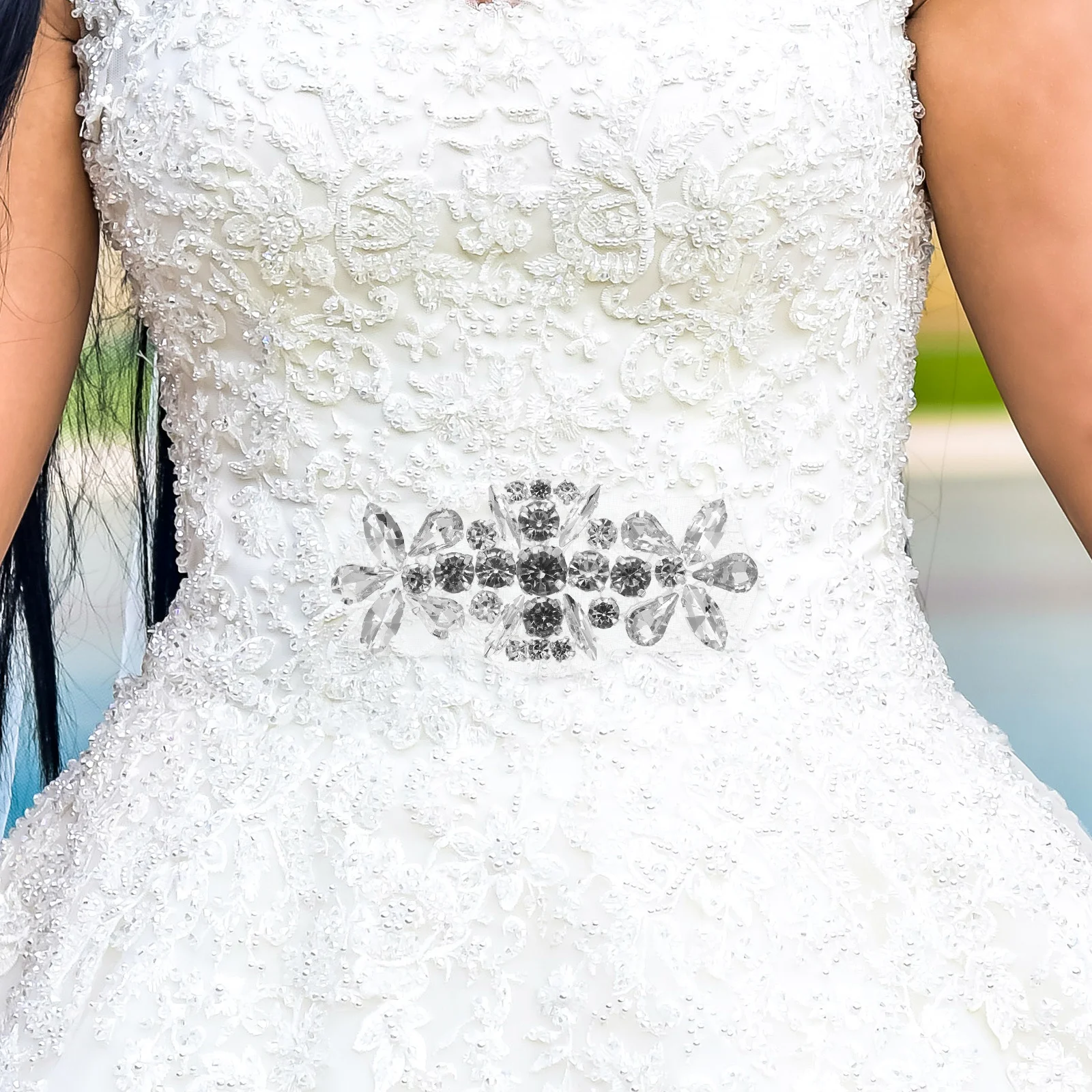 اللؤلؤ وشاح حزام حجر الراين زين الإصلاح الساخن لاصق التصحيح لفستان الزفاف ثوب الزفاف Diy إصلاح الخياطة الديكور