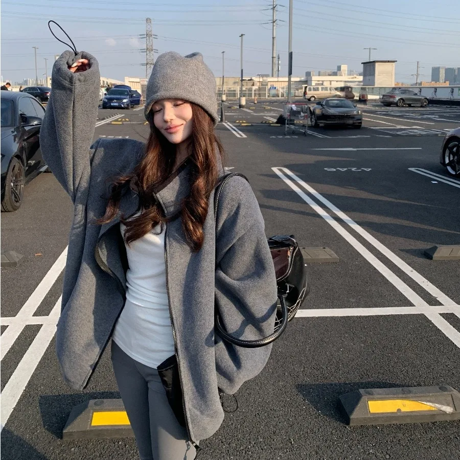 ملابس خارجية ذات ياقة فضفاضة طويلة من Fce على الوجهين ay للسيدات لربيع وخريف وشتاء تصميم جديد Sle للإحساس #3