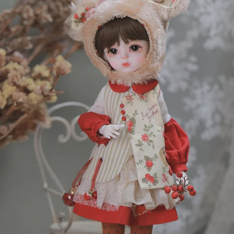 Oueneifs BJD Xi New Design 1/6 Resin Toys Fullset with Strawberries and Berries Twins Cute Girls Dolls